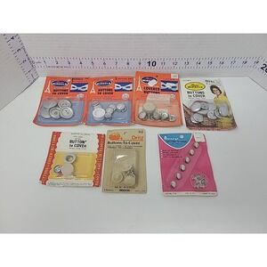 Lot Of 7 Vintage‎ Prims Buttons To Cover And Supplies Various Makes